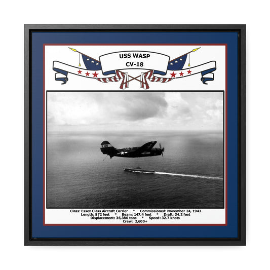 USS Wasp CV-18 Navy Floating Frame Photo Front View