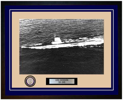 USS Diodon SS-349 Framed Navy Ship Photo Blue