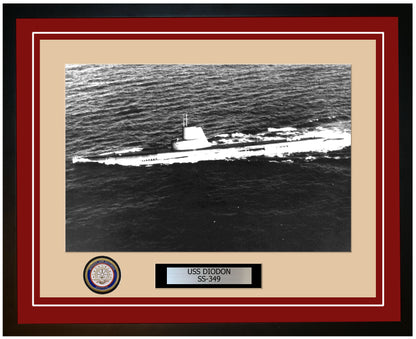 USS Diodon SS-349 Framed Navy Ship Photo Burgundy