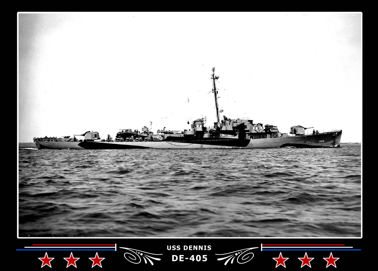 USS Dennis DE-405 Canvas Photo Print