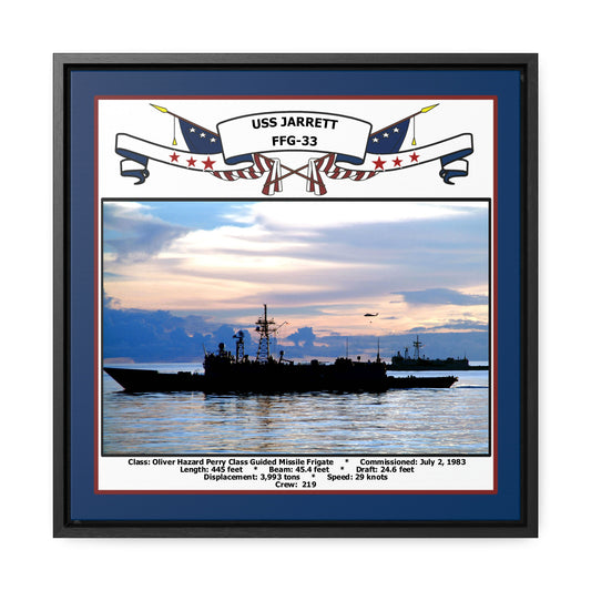 USS Jarrett FFG-33 Navy Floating Frame Photo Front View