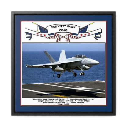 USS Kitty Hawk CV-63 Navy Floating Frame Photo Front View