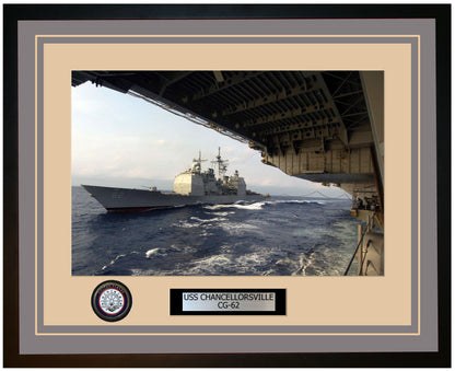 USS CHANCELLORSVILLE CG-62 Framed Navy Ship Photo Grey