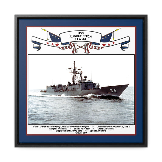 USS Aubrey Fitch FFG-34 Navy Floating Frame Photo Front View