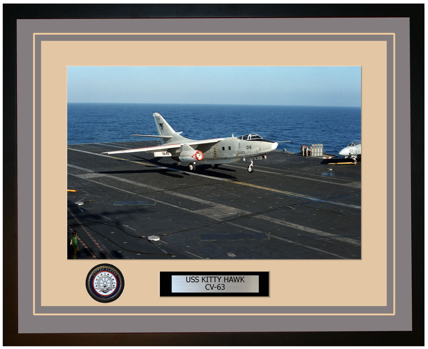 USS KITTY HAWK CV-63 Framed Navy Ship Photo Grey