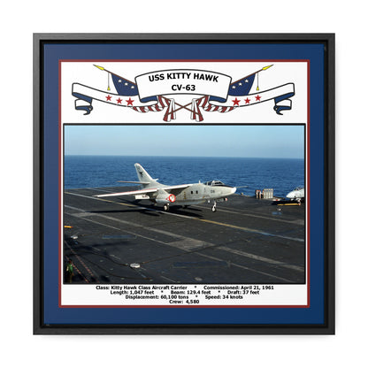 USS Kitty Hawk CV-63 Navy Floating Frame Photo Front View
