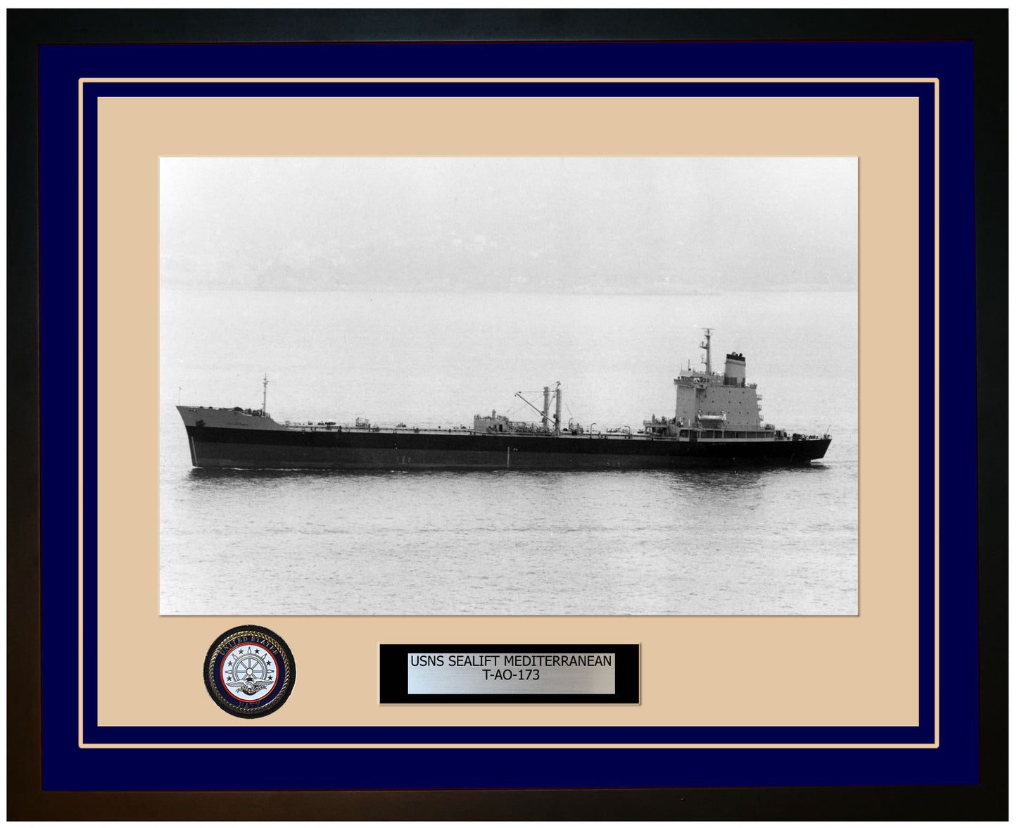 USS SEALIFT-MEDITERRANEAN T-AO-173 Framed Navy Ship Photo Blue