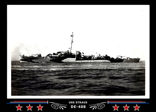 USS Straus DE-408 Canvas Photo Print