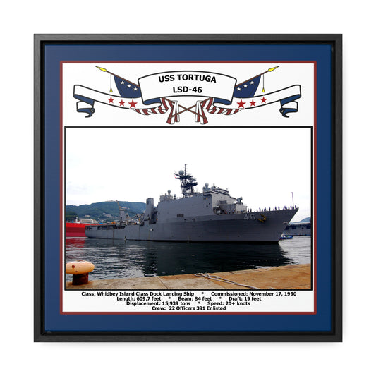 USS Tortuga LSD-46 Navy Floating Frame Photo Front View