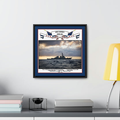 USS Carney DDG-64 Navy Floating Frame Photo Desk View