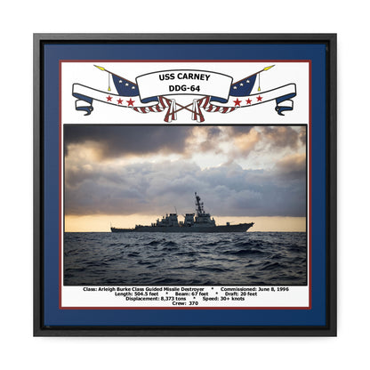 USS Carney DDG-64 Navy Floating Frame Photo Front View