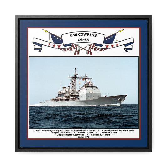 USS Cowpens CG-63 Navy Floating Frame Photo Front View