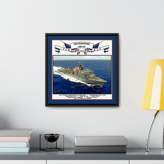 USS Rushmore LSD-47 Navy Floating Frame Photo Desk View