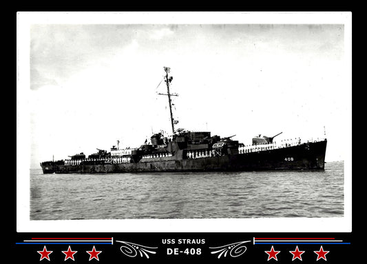 USS Straus DE-408 Canvas Photo Print