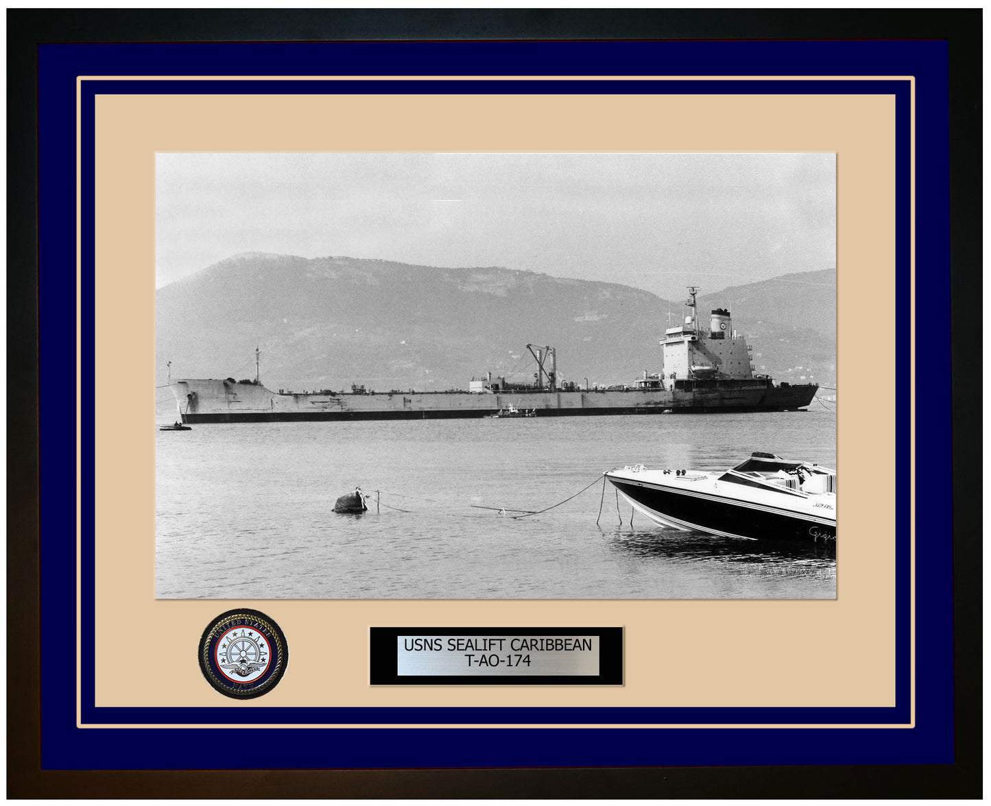 USS SEALIFT-CARIBBEAN T-AO-174 Framed Navy Ship Photo Blue