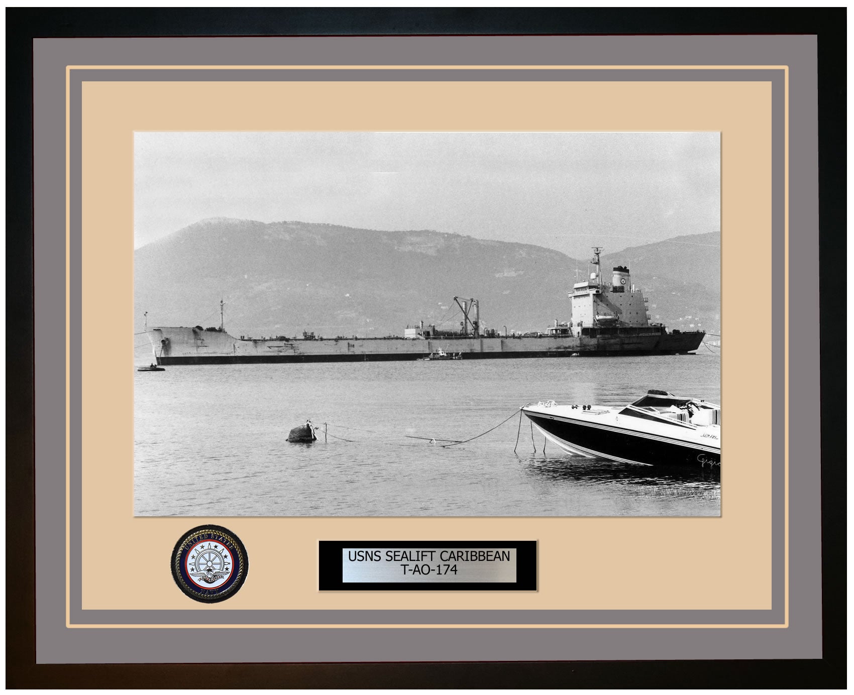 USS SEALIFT-CARIBBEAN T-AO-174 Framed Navy Ship Photo Grey