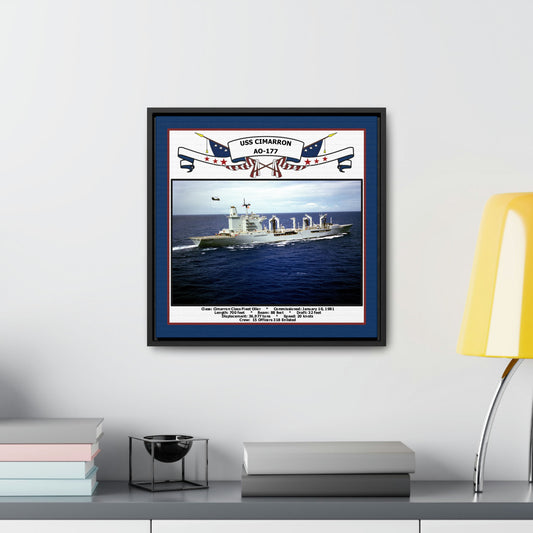 USS Cimarron AO-177 Navy Floating Frame Photo Desk View