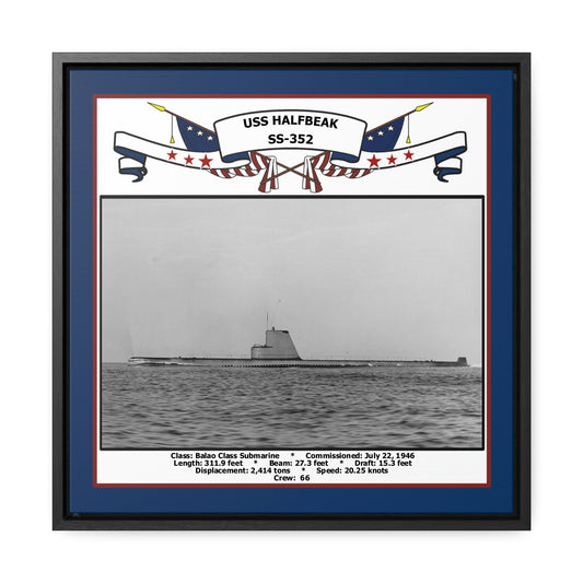USS Halfbeak SS-352 Navy Floating Frame Photo Front View