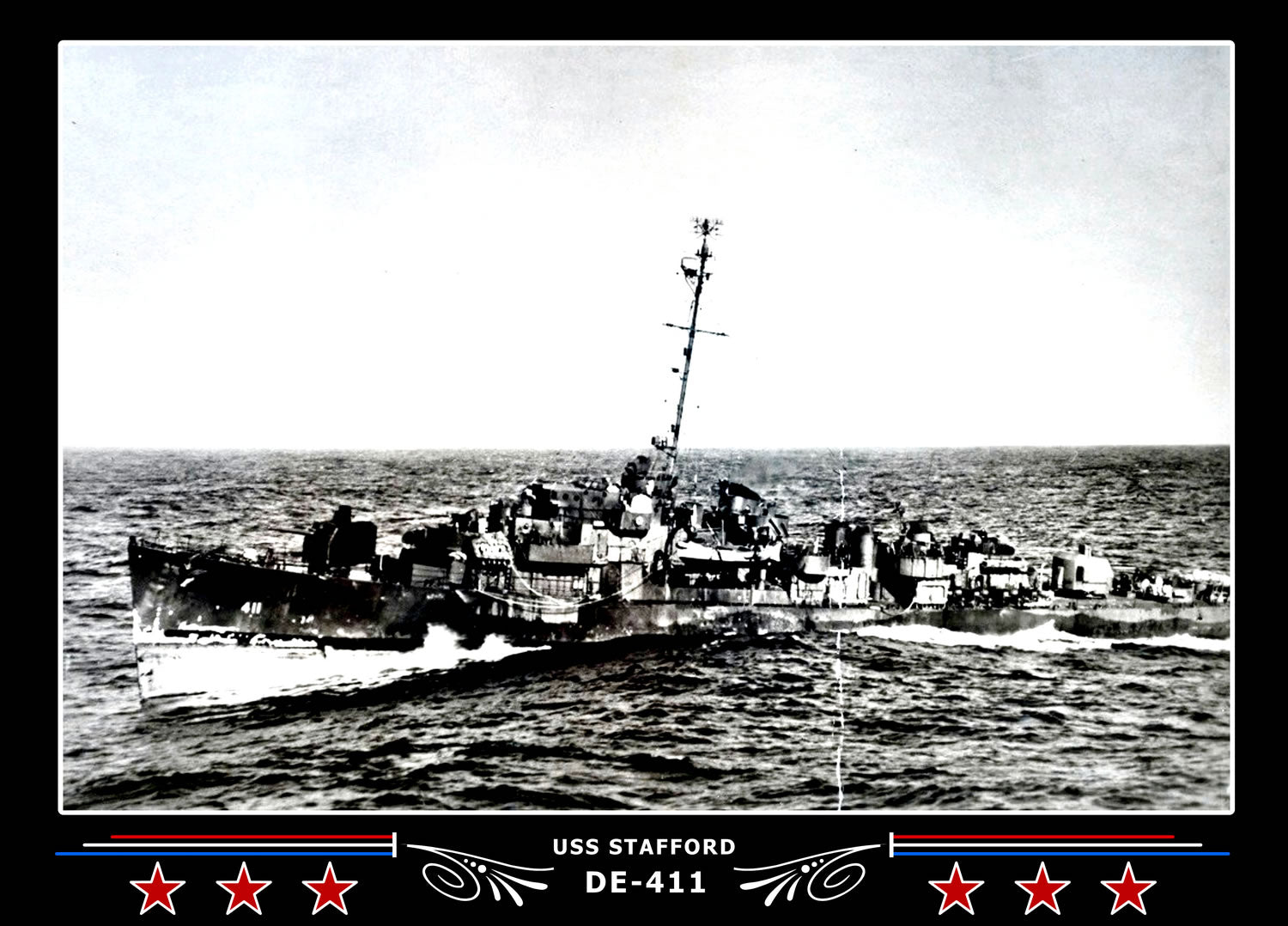 USS Stafford DE-411 Canvas Photo Print