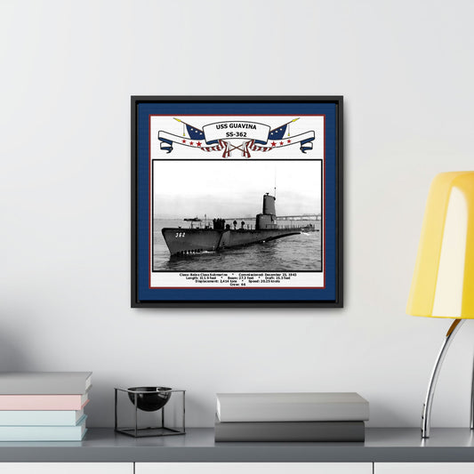 USS Guavina SS-362 Navy Floating Frame Photo Desk View