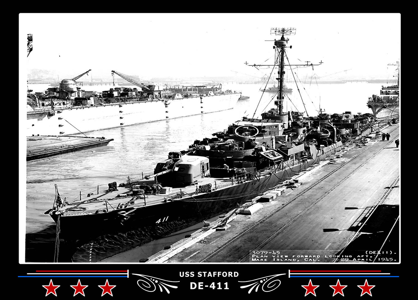 USS Stafford DE-411 Canvas Photo Print