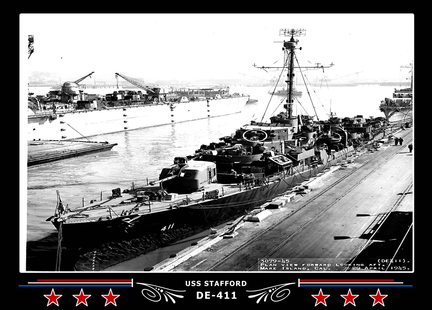 USS Stafford DE-411 Canvas Photo Print