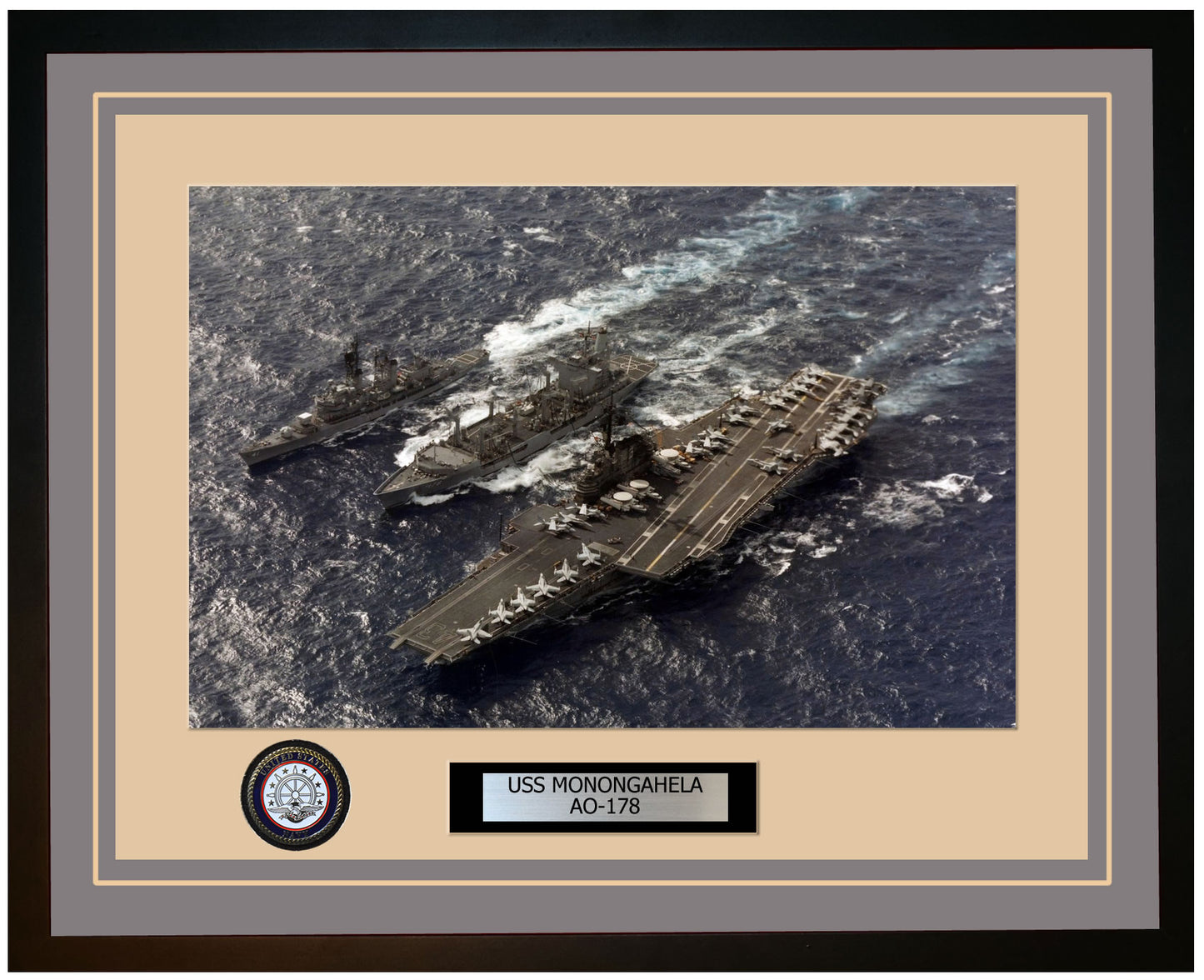 USS MONONGAHELA AO-178 Framed Navy Ship Photo Grey