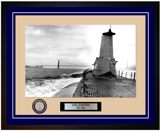 USS Guavina SS-362 Framed Navy Ship Photo Blue