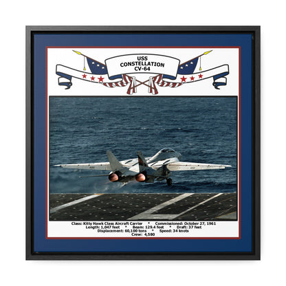 USS Constellation CV-64 Navy Floating Frame Photo Front View