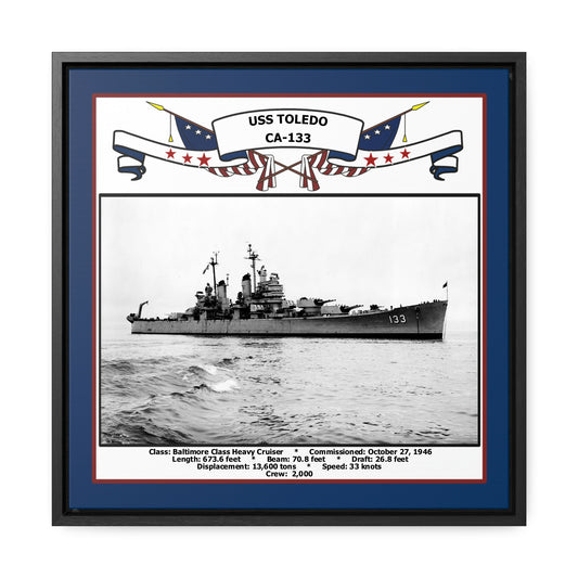 USS Toledo CA-133 Navy Floating Frame Photo Front View