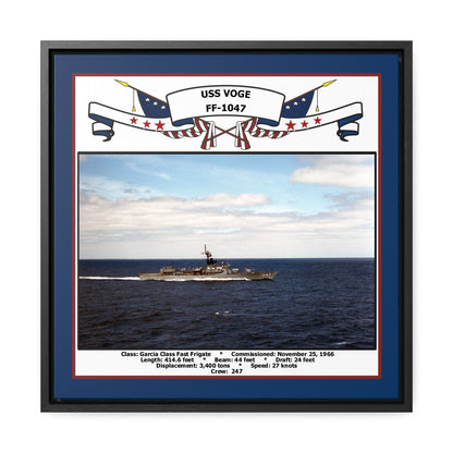 USS Voge FF-1047 Navy Floating Frame Photo Front View