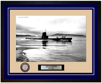 USS Guavina SS-362 Framed Navy Ship Photo Blue