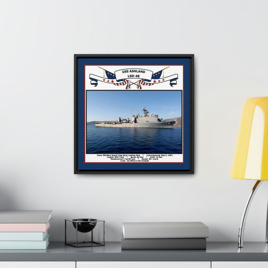 USS Ashland LSD-48 Navy Floating Frame Photo Desk View