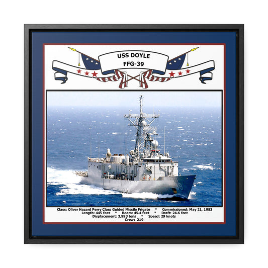 USS Doyle FFG-39 Navy Floating Frame Photo Front View