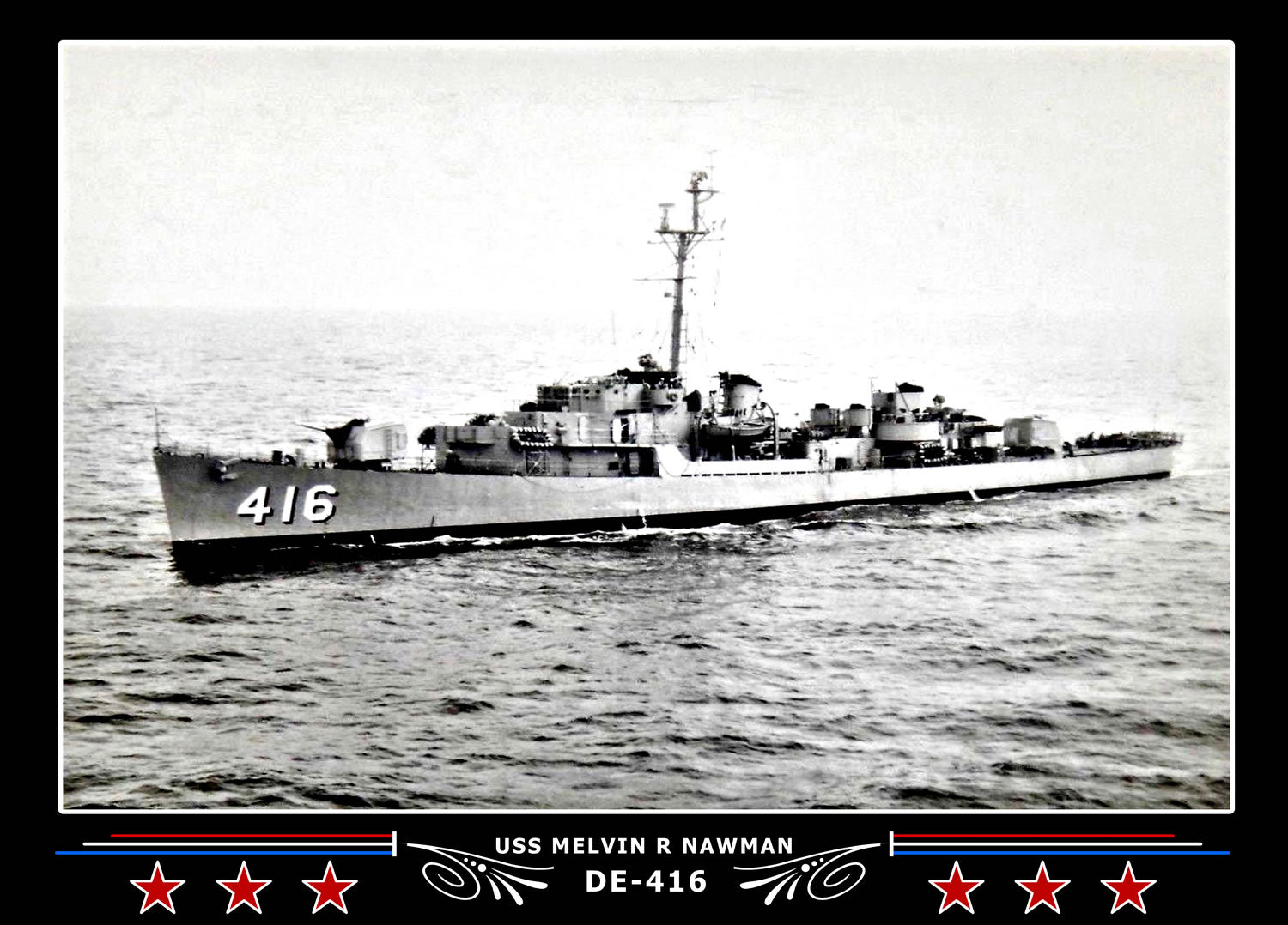 USS Melvin R Nawman DE-416 Canvas Photo Print