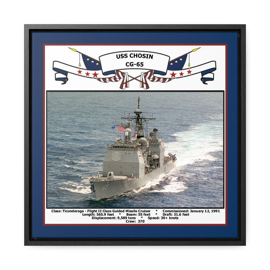 USS Chosin CG-65 Navy Floating Frame Photo Front View