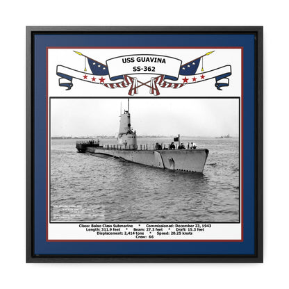 USS Guavina SS-362 Navy Floating Frame Photo Front View