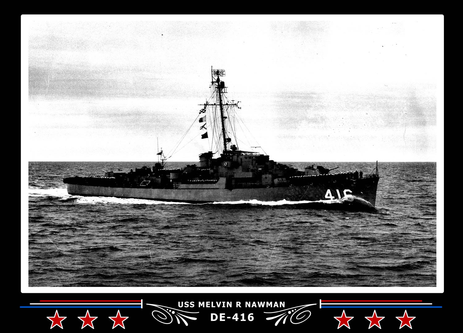 USS Melvin R Nawman DE-416 Canvas Photo Print