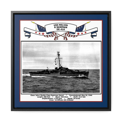 USS Melvin R Nawman DE-416 Navy Floating Frame Photo Front View