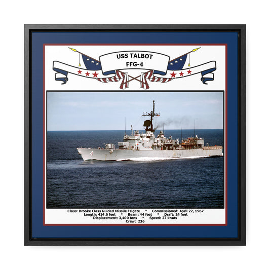 USS Talbot FFG-4 Navy Floating Frame Photo Front View
