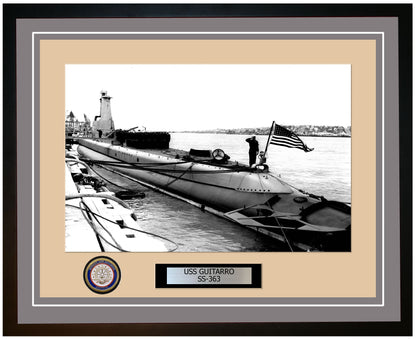 USS Guitarro SS-363 Framed Navy Ship Photo Grey