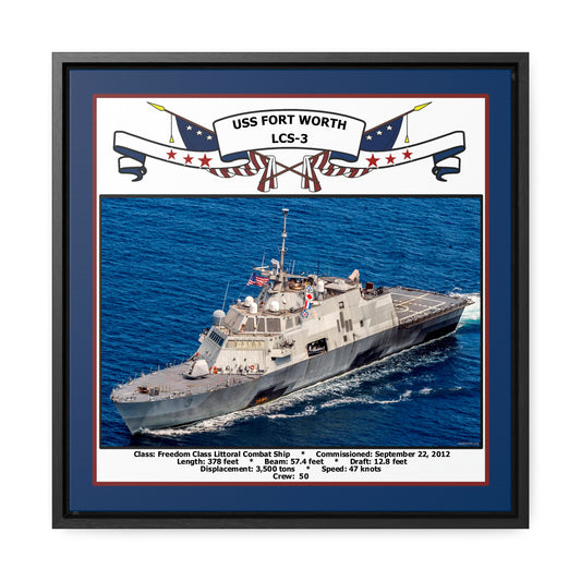 USS Fort Worth LCS-3 Navy Floating Frame Photo Front View