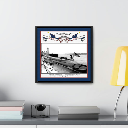 USS Guitarro SS-363 Navy Floating Frame Photo Desk View