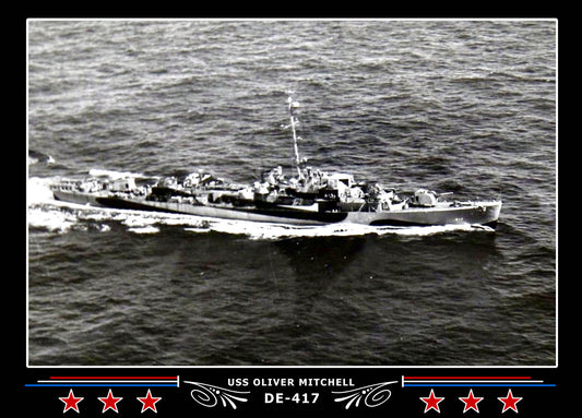 USS Oliver Mitchell DE-417 Canvas Photo Print