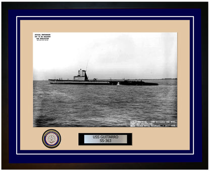 USS Guitarro SS-363 Framed Navy Ship Photo Blue