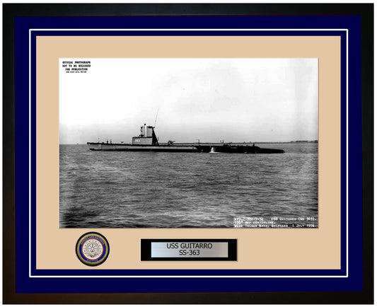 USS Guitarro SS-363 Framed Navy Ship Photo Blue