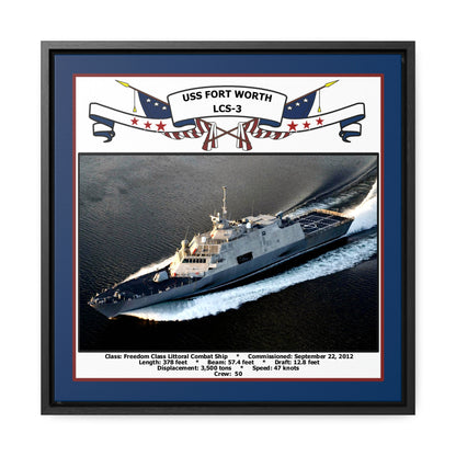 USS Fort Worth LCS-3 Navy Floating Frame Photo Front View
