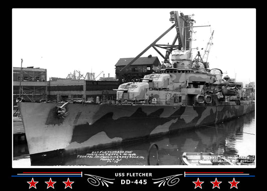 USS Fletcher DD-445 Canvas Photo Print