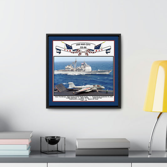 USS Hue City CG-66 Navy Floating Frame Photo Desk View
