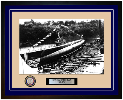 USS Hammerhead SS-364 Framed Navy Ship Photo Blue